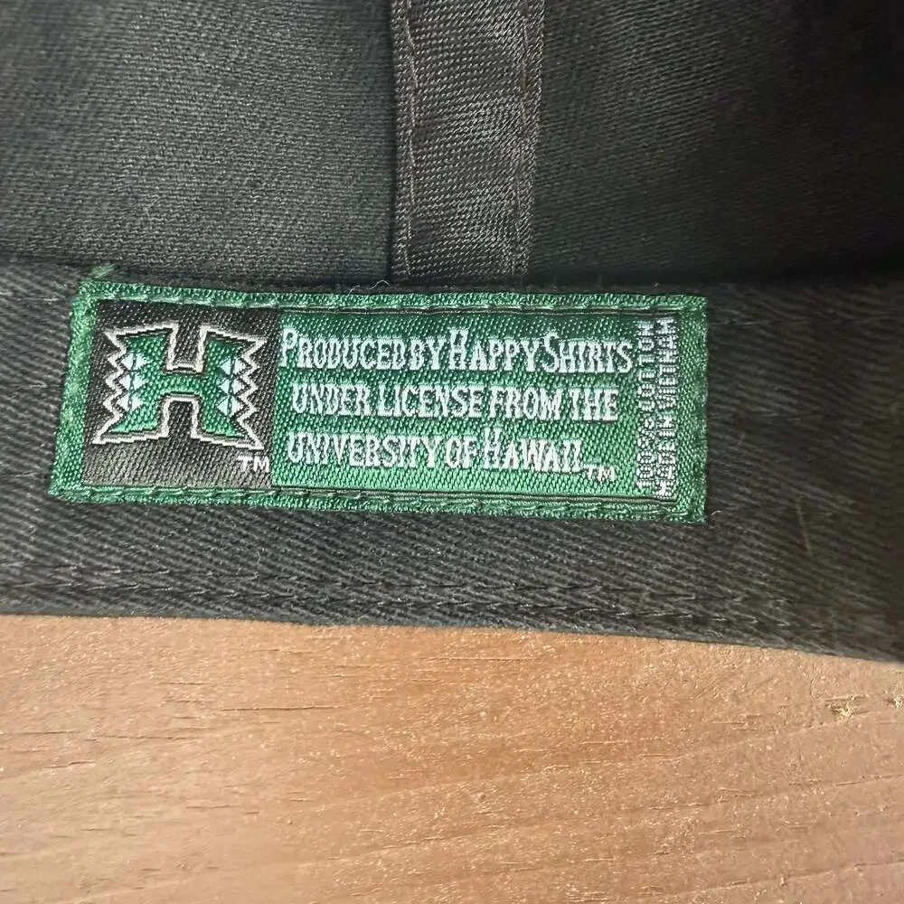 University Hawaii Rainbow Warriors Islands Black Adjustable Hat Cap Happy Shirts